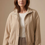 Heather | Cropped Textured Stand-Collar Jacket
