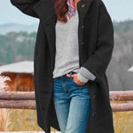 Victoria | Women's Long Hooded Button-Front Fleece Coat