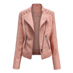 Amelia | Women's Moto-Style Zip-Up Faux Leather Biker Jacket