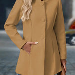 Layla | Women's Stand-Collar Button-Front Longline Blazer Coat