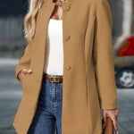 Layla | Women's Stand-Collar Button-Front Longline Blazer Coat