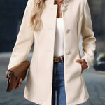 Layla | Women's Stand-Collar Button-Front Longline Blazer Coat