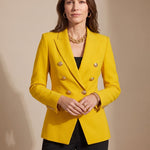 Marianne | Tailored Double-Breasted Gold-Button Blazer