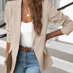 Isadora | Tailored Single-Button Ruched-Sleeve Blazer