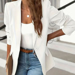 Isadora | Tailored Single-Button Ruched-Sleeve Blazer